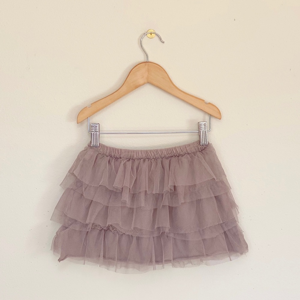 Girls Gray Tulle Skirt